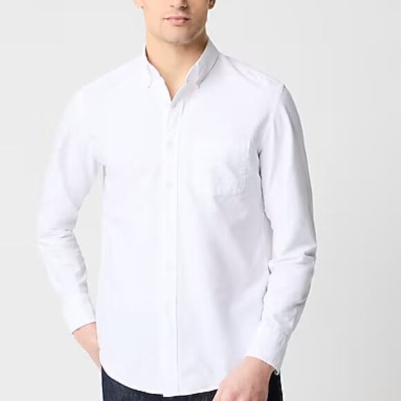 J. Crew Factory Shirt Mens Slim Flex Oxford White XL NEW